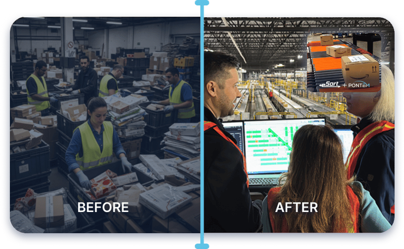 Technician upgrading legacy sortation system with Fidus control platform